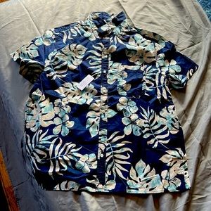 Summer button down navy shirt sleeves xxl men’s shirt